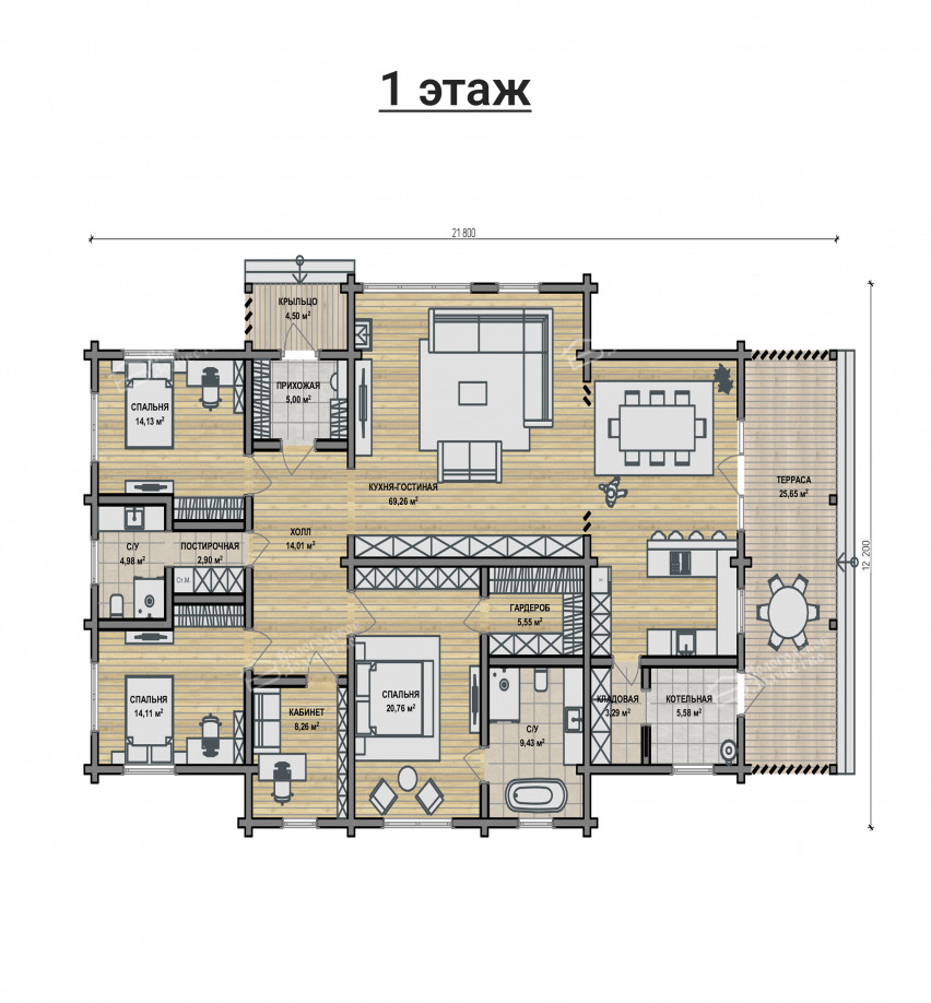 Дом из клееного бруса VZ-498